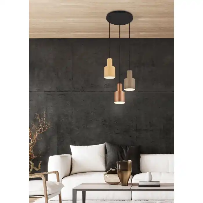Beperkte Voorraad Trio AGUDO Hanglamp Zwart, 3-lichts