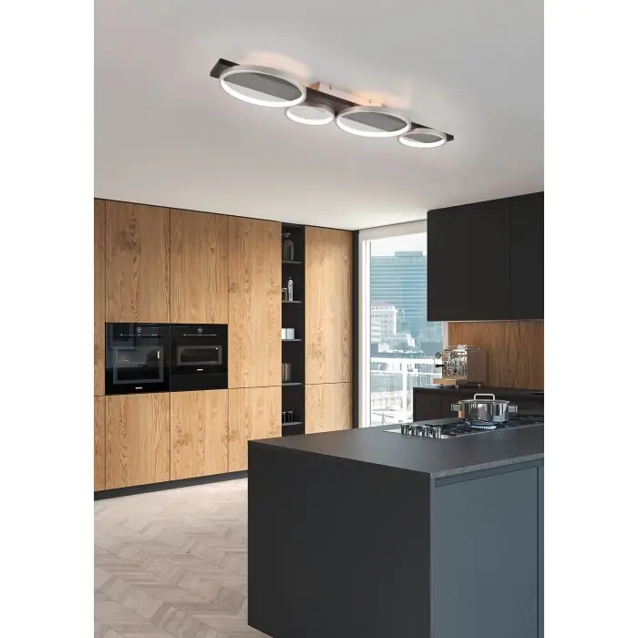 Trio Medera Plafondlamp LED Zwart, Wit, 1-licht Seizoensaanbieding