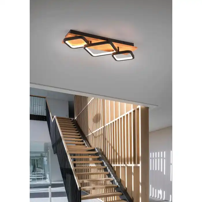 Laatste Kans Trio Rama Plafondlamp LED Natuurlijke kleuren, Zwart, 1-licht