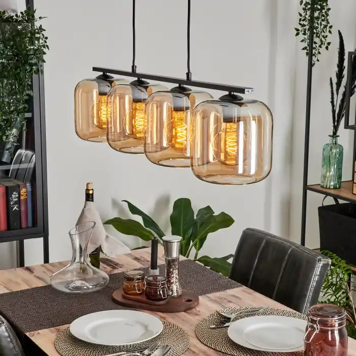 Shop Nu Lauden Hanger - Glas Amber, 4-lichts
