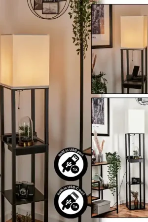 Aanbieding Pambor Staande lamp Zwart, 1-licht