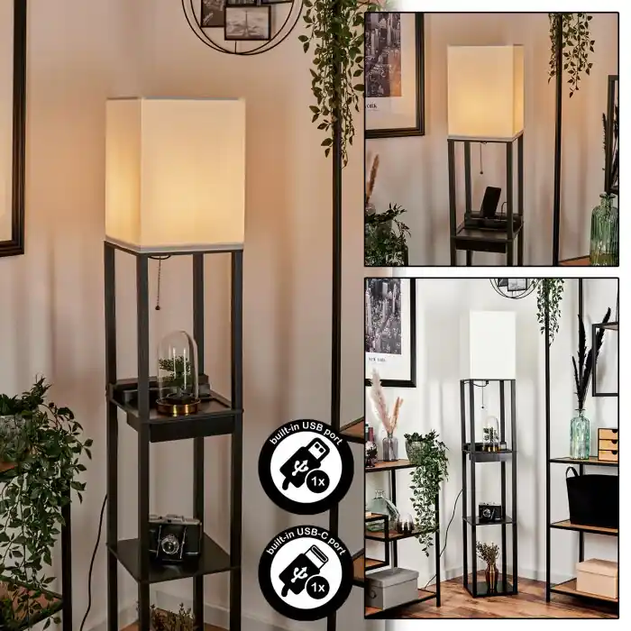 Aanbieding Pambor Staande lamp Zwart, 1-licht