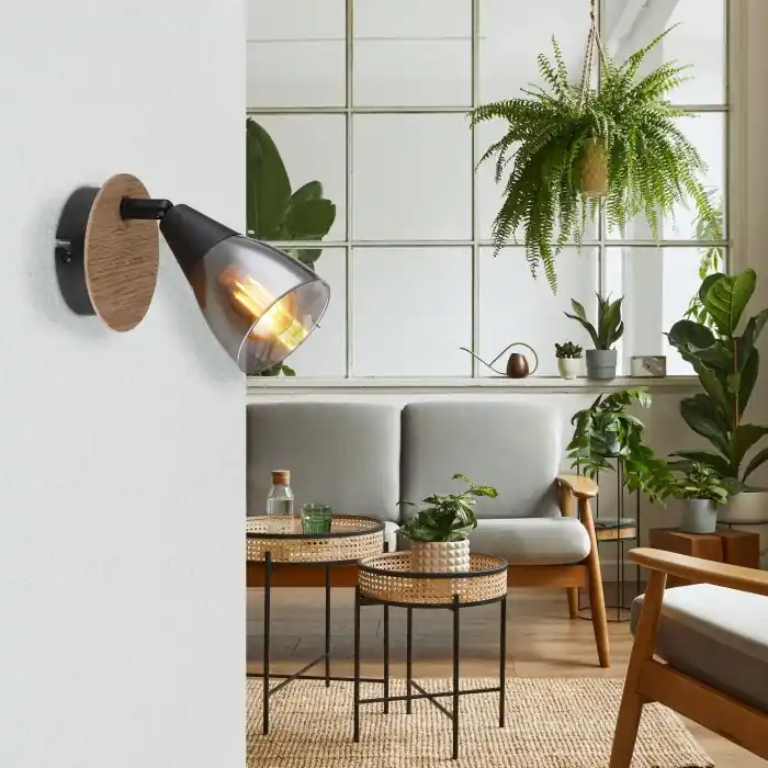 Globo MUBBY Muurlamp Zwart, 1-licht Aanbieding