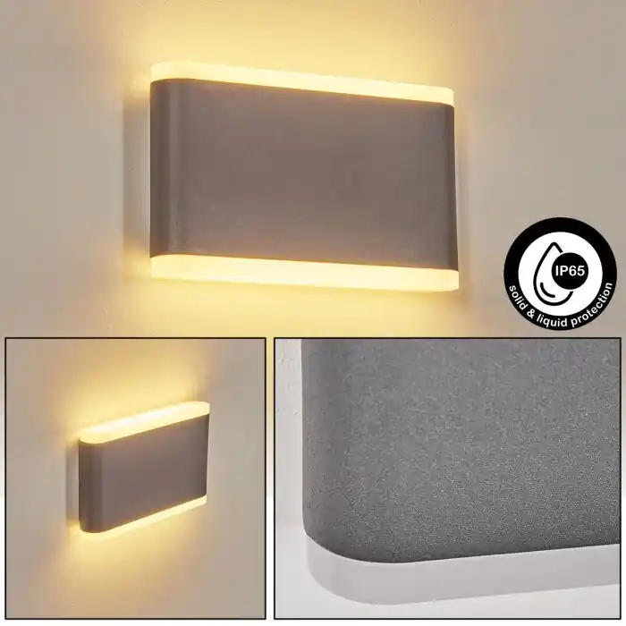 Betrouwbaar Grude Buiten muurverlichting LED Antraciet, 2-lichts