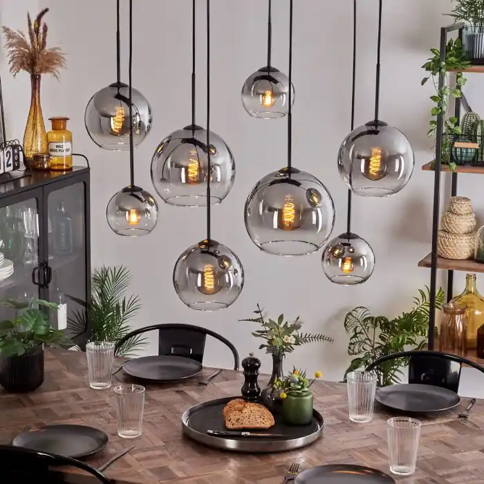 Koyoto Hanger - Glas Duidelijk, Rookkleurig, 8-lichts Shop Nu