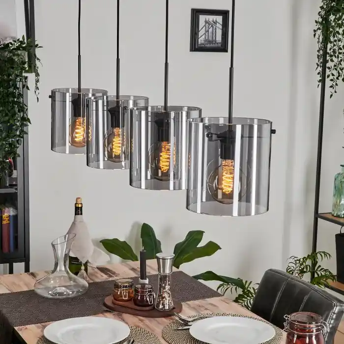 Hoge Kwaliteit Parane Hanger Rookkleurig, 4-lichts