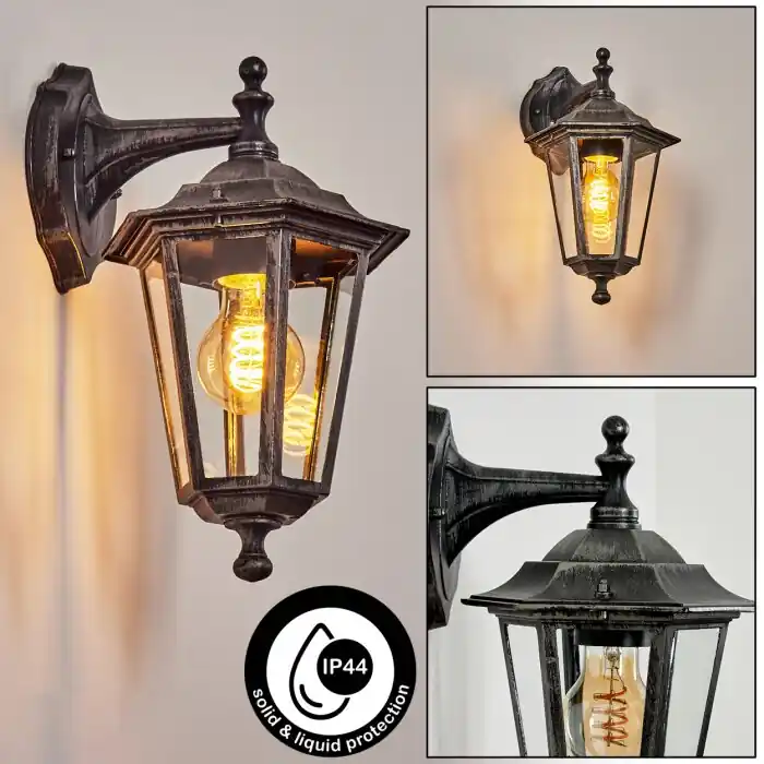 Betrouwbaar Loria Buiten muurverlichting Grijs, Zwart, Zilver, 1-licht