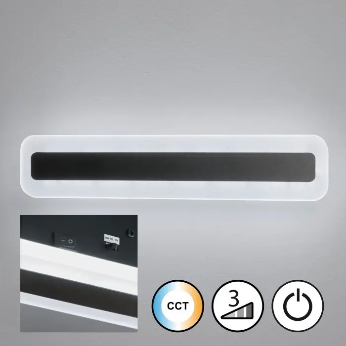 Betrouwbaar Fischer & Honsel Streep Muurlamp LED Zwart, 1-licht