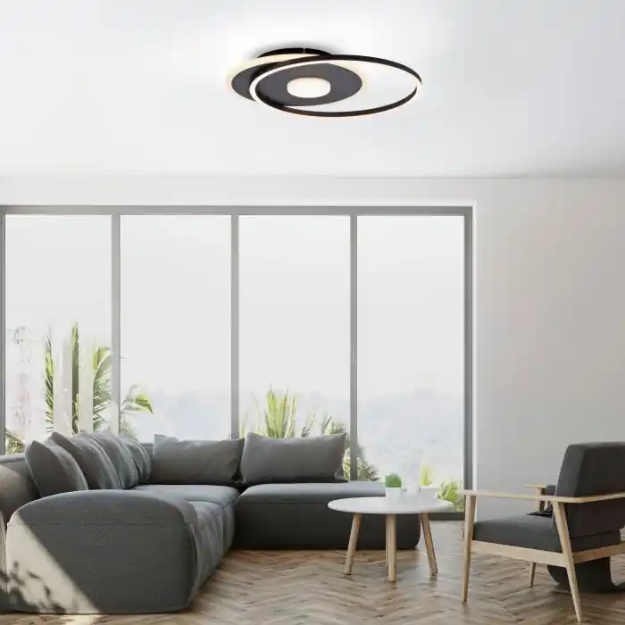 Weekendaanbieding Leuchten-Direkt DOMINO Plafondlamp LED Zwart, 1-licht