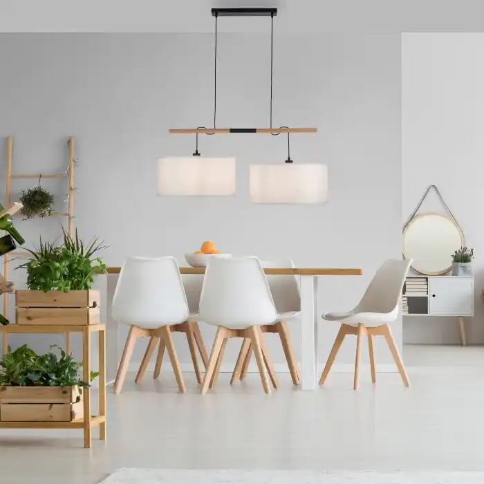 Laatste Versie Leuchten-Direkt GREEN SOFIE Hanglamp Natuurlijke kleuren, Zwart, 2-lichts
