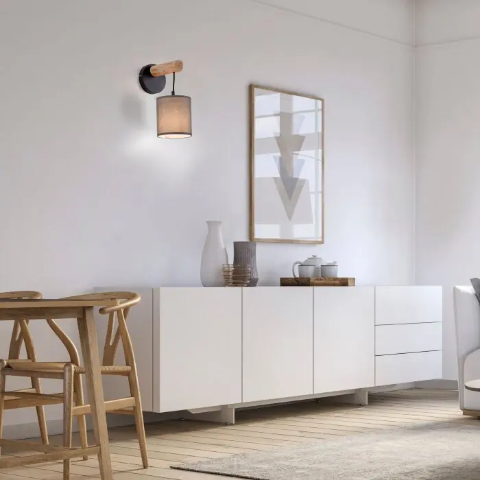 Leuchten-Direkt GREEN TRIBU Muurlamp Natuurlijke kleuren, Zwart, 1-licht Exclusieve Aanbieding