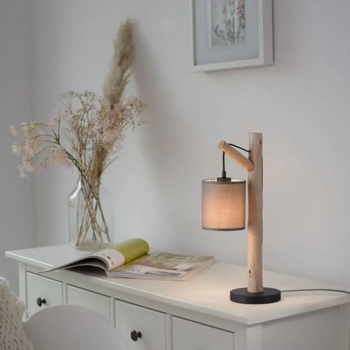 Speciale Aanbieding Leuchten-Direkt GREEN TRIBU Tafellamp Natuurlijke kleuren, Zwart, 1-licht