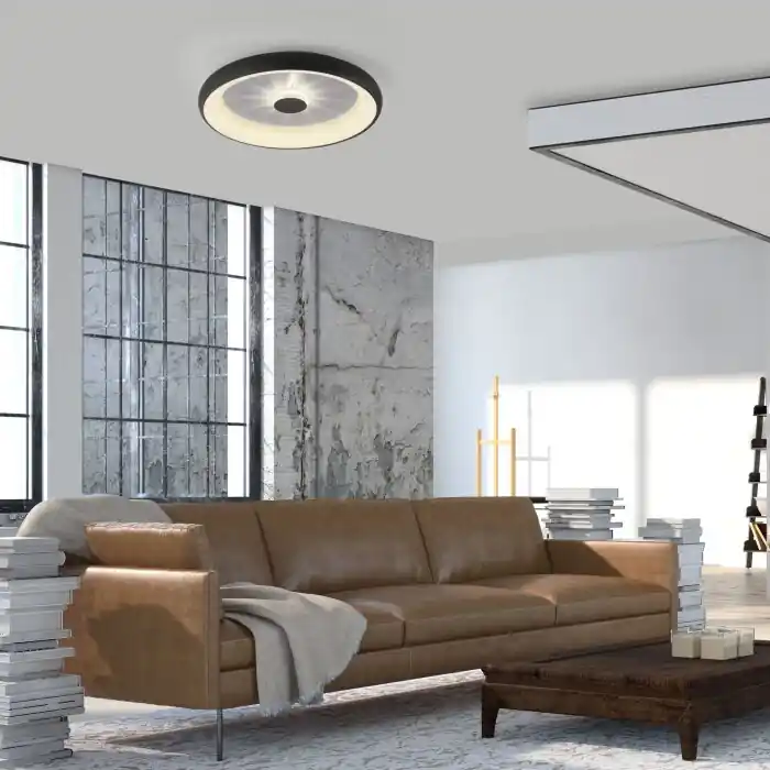 Leuchten-Direkt VERTIGO Plafondlamp LED Zwart, 1-licht, Afstandsbediening Direct Verzonden