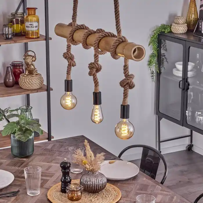 Asmara Hanglamp Bruin, Natuurlijke kleuren, 3-lichts Populair