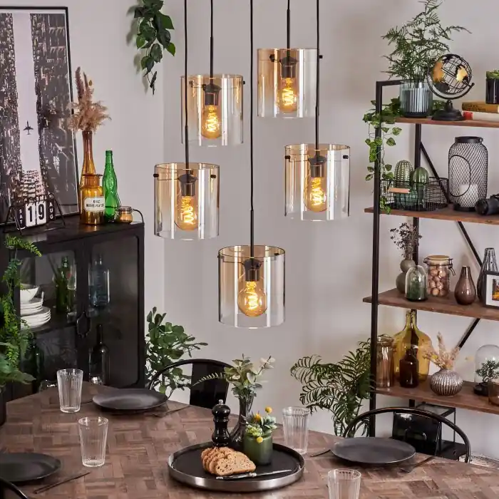 Goedkoop Parane Hanger - Glas Amber, Duidelijk, 5-lichts