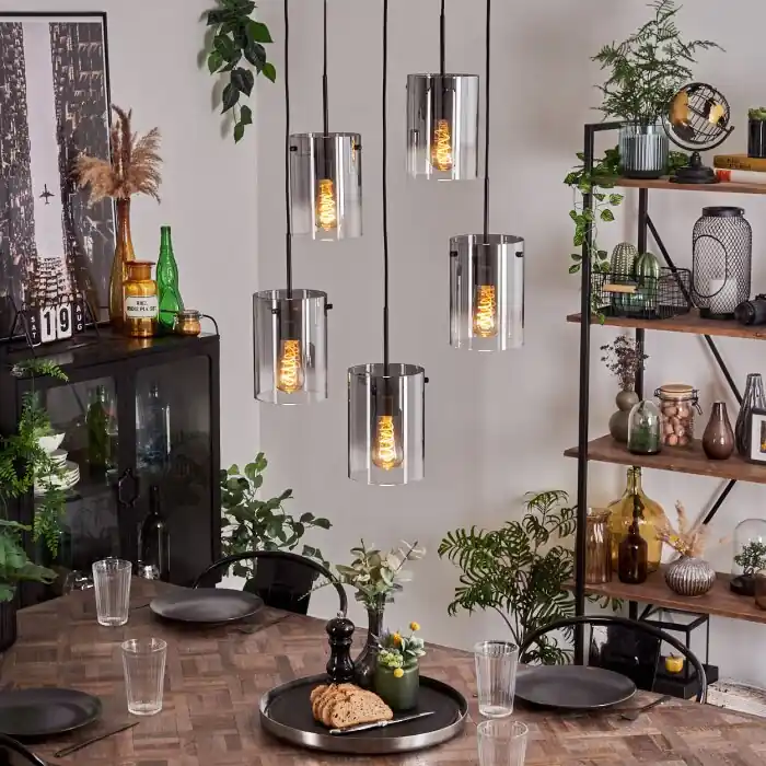 Betaalbaar Parane Hanger - Glas Duidelijk, Rookkleurig, 5-lichts