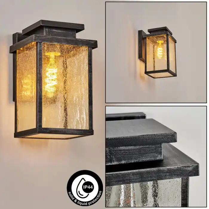 Rechtstreeks Van De Fabrikant Tieva Buiten muurverlichting Zwart, Zilver, 1-licht