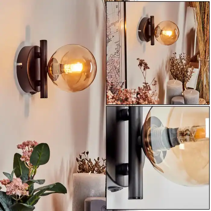 Chehalis Muurlamp - Glas Amber, 1-licht Uitverkoop