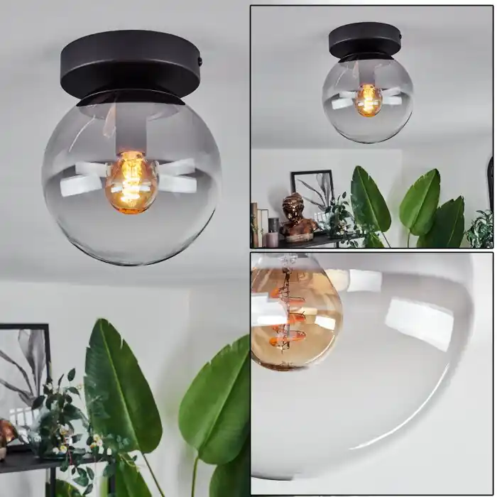 Fabrieksprijs Gastor Plafondlamp - Glas Duidelijk, Rookkleurig, 1-licht