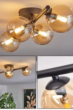 Actieprijs Chehalis Plafondlamp - Glas Amber, 4-lichts