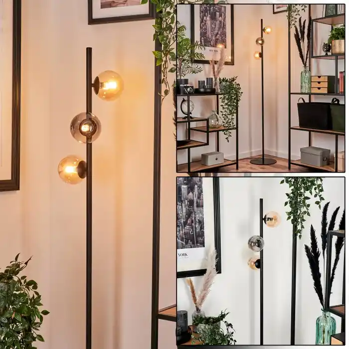 Remaisnil Staande lamp - Glas Amber, Rookkleurig, 3-lichts Express Levering