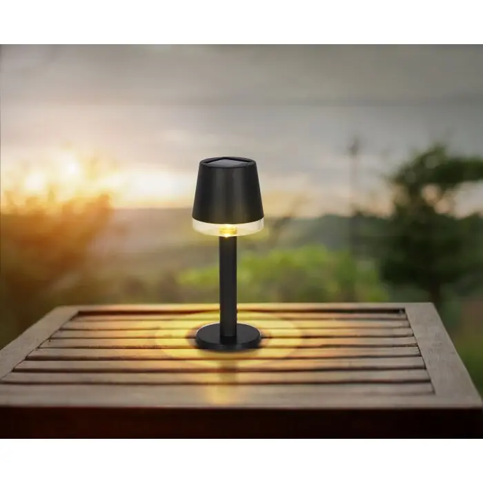 Betrouwbaar Globo SOLAR Tafellamp LED Zwart, Transparant, Helder, 1-licht