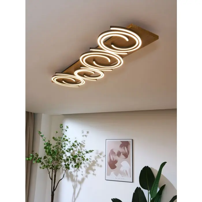 Lutec Rifia Plafondlamp LED Natuurlijke kleuren, Zwart, 4-lichts Shop Nu