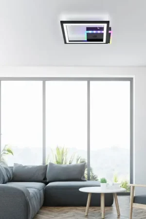 Aanbieding Leuchten-Direkt MUSIKA Plafondlamp LED Zwart, 1-licht, Afstandsbediening, Kleurwisselaar