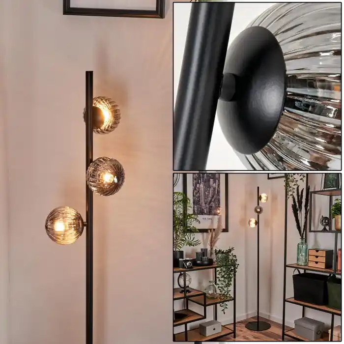 Remaisnil Staande lamp - Glas 10 cm Rookkleurig, 3-lichts Tijdelijk Beschikbaar