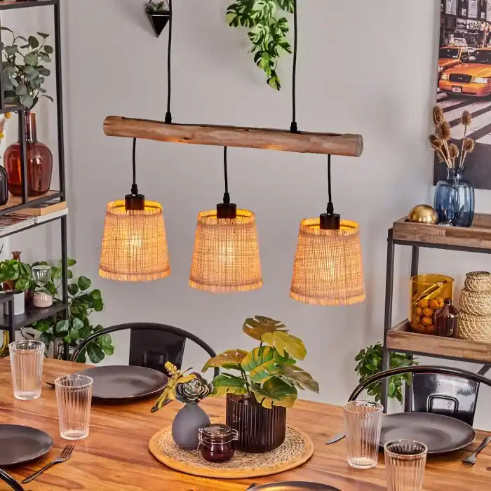 Soungou Hanglamp Natuurlijke kleuren, Zwart, 3-lichts Veilige Betaling