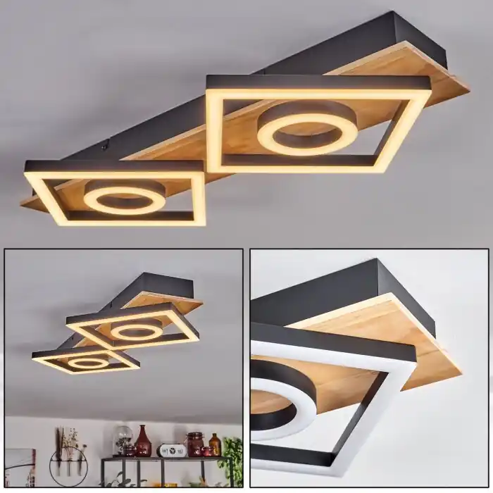 Merkproduct Taboneira Plafondlamp LED Natuurlijke kleuren, Zwart, 2-lichts