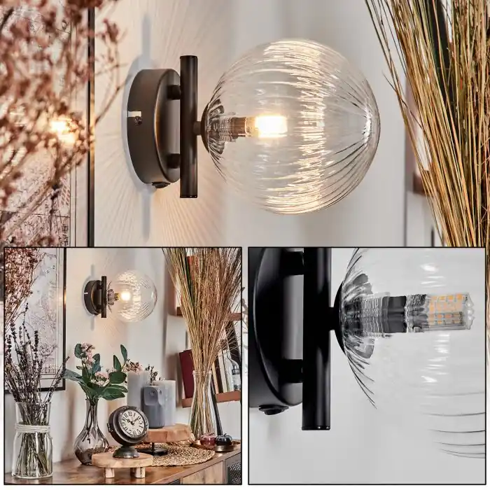 Chehalis Muurlamp - Glas 15 cm Duidelijk, 1-licht Hete Deal