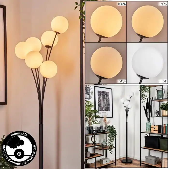 Bernado Staande lamp - Glas 12 cm Wit, 6-lichts Bestseller