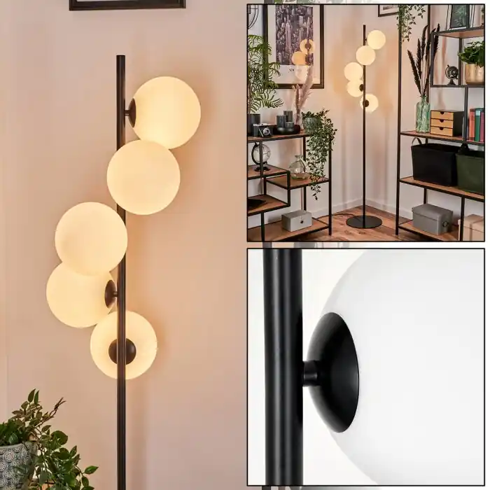 Remaisnil Staande lamp - Glas 15 cm Wit, 5-lichts Premium