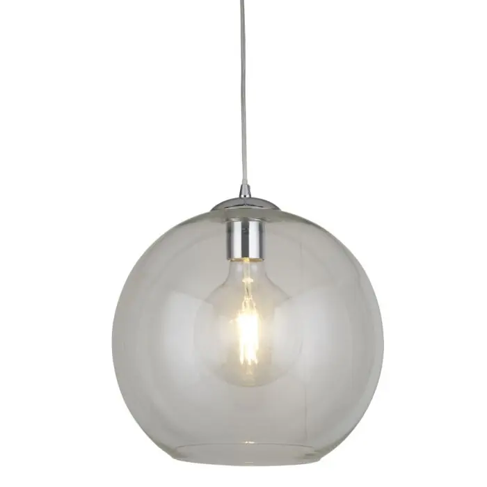 Searchlight BALLS Hanglamp Chroom, Transparant, Helder, 1-licht Beperkte Voorraad