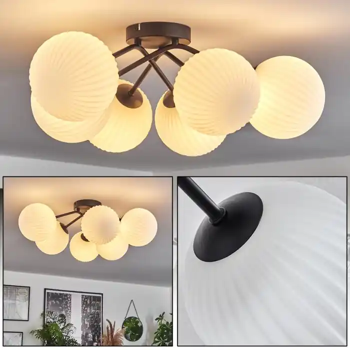 Chehalis Plafondlamp - Glas 15 cm Wit, 6-lichts Bestel Nu
