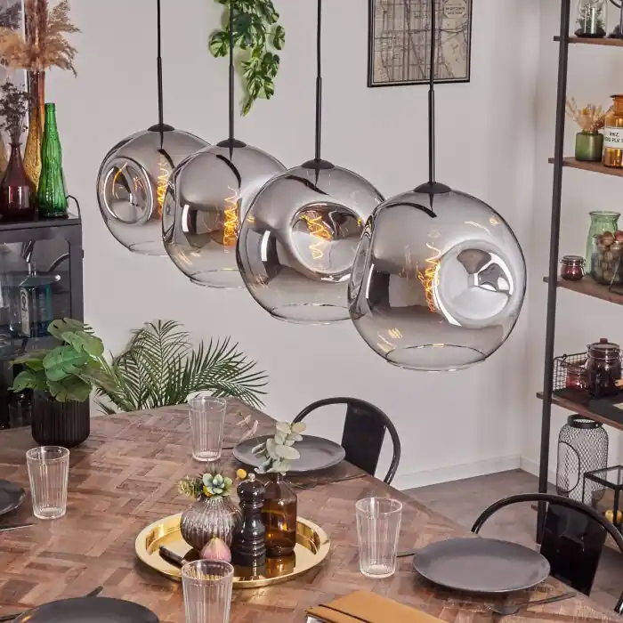 Voordeelprijs Ripoll Hanger - Glas 30 cm Chroom, Duidelijk, 4-lichts