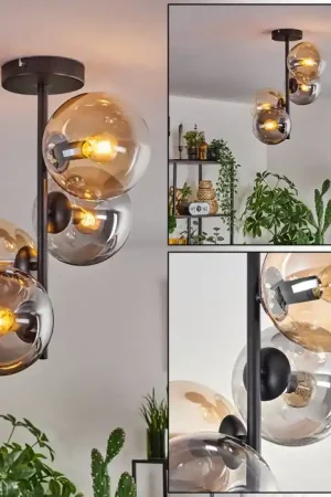 Aanbieding Gastor Plafondlamp - Glas 15 cm Amber, Duidelijk, Rookkleurig, 4-lichts