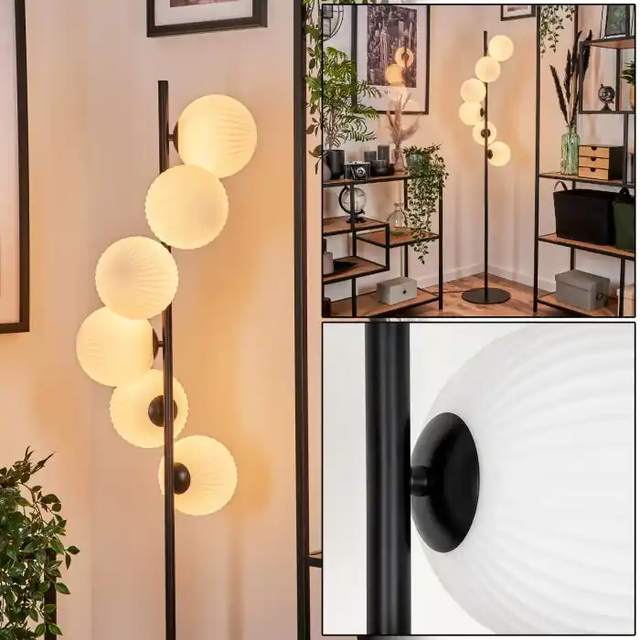 Exclusieve Aanbieding Remaisnil Staande lamp - Glas 15 cm Wit, 6-lichts