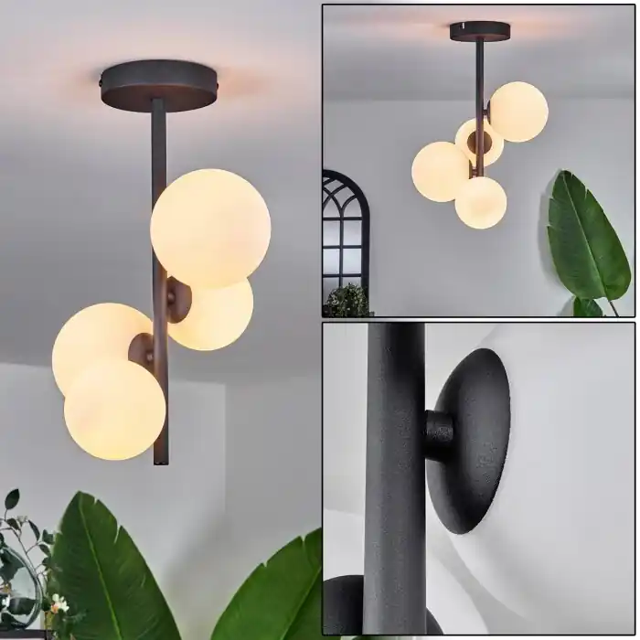 Aanbieding Chehalis Plafondlamp - Glas 10 cm, 12 cm Wit, 4-lichts