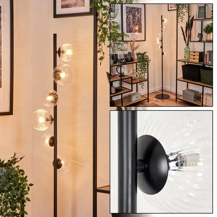 Seizoensaanbieding Remaisnil Staande lamp - Glas 10 cm, 12 cm Duidelijk, 6-lichts