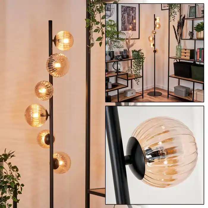 Betaalbaar Remaisnil Staande lamp - Glas 10 cm, 12 cm Amber, 6-lichts