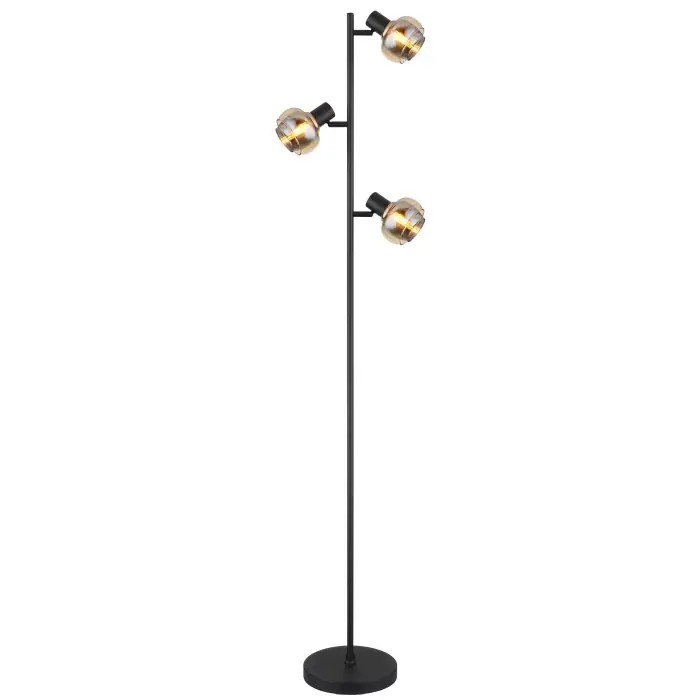 Globo TOKKI Staande lamp Zwart, 3-lichts Superprijs