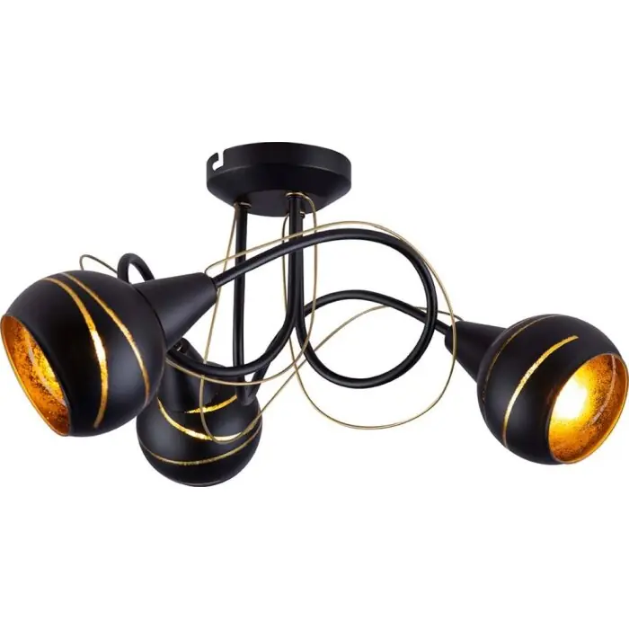 Koop Vandaag Globo RITA Plafondlamp Zwart, 3-lichts