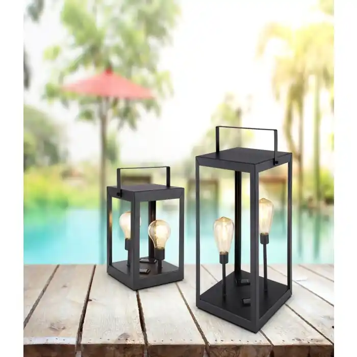 Globo Solarlamp LED Zwart, 2-lichts Veilige Betaling
