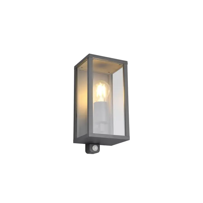 Beperkte Voorraad Trio GARONNE Muurlamp Antraciet, 1-licht, Bewegingsmelder