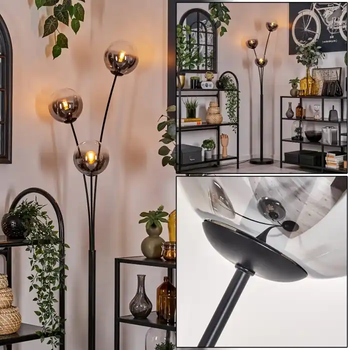 Meest Verkocht Gastor Staande lamp - Glas 15 cm Duidelijk, Rookkleurig, 3-lichts