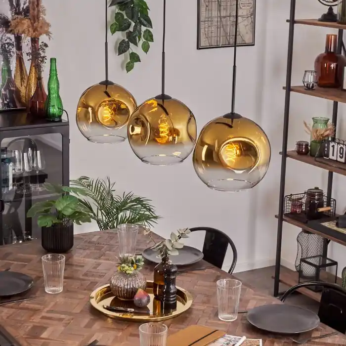 Ripoll Hanglamp Goud, Duidelijk, 3-lichts Beste Prijs