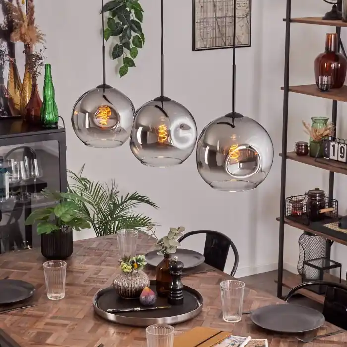 Superprijs Ripoll Hanglamp Zwart, 3-lichts