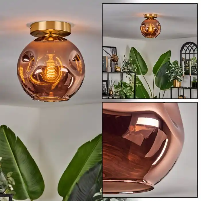 Betaalbaar Ripoll Plafondlamp Goud, Zwart, 1-licht